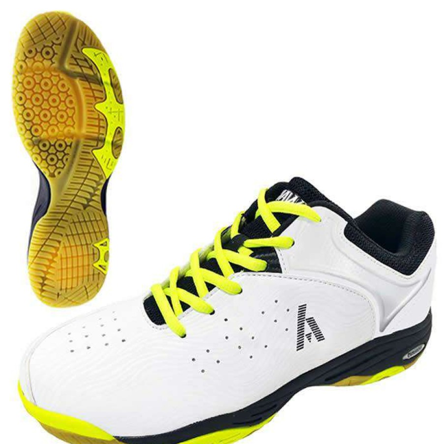 Shoes * | Sales Online Ashaway Neo X5 Badminton Shoes White / Fluo Yellow