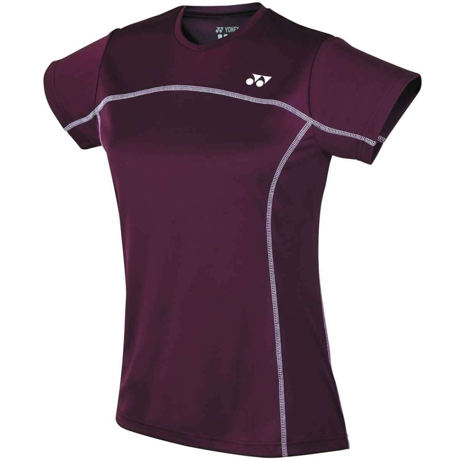 Clothing * | Sales Online Yonex Ytl1 Burgundy Team Ladies / Womens Badminton T-Shirt