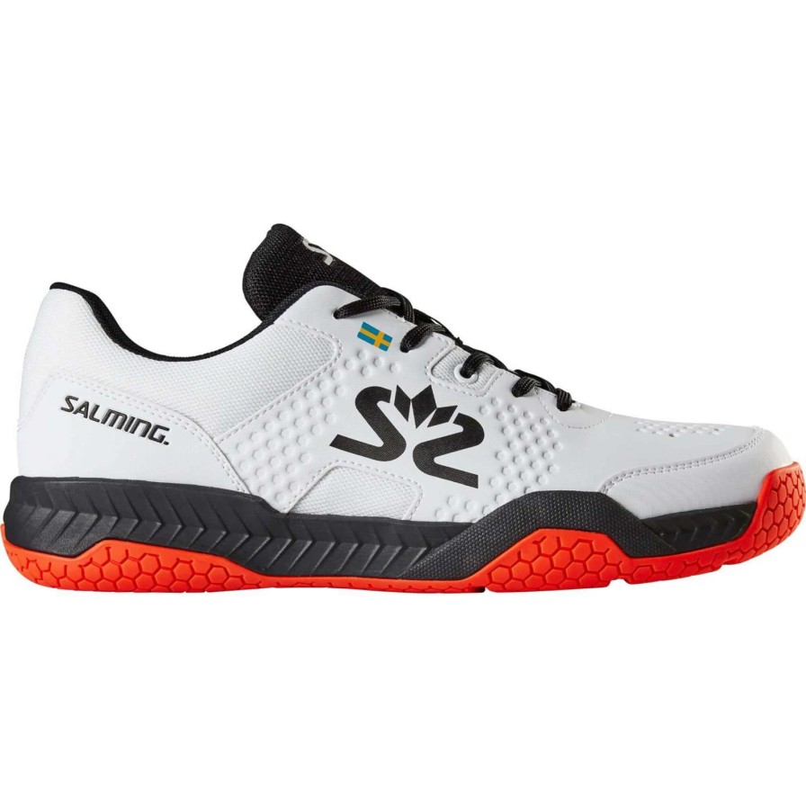 Shoes * | Prefential Price Salming Hawk Court Mens Badminton Shoes White / Black