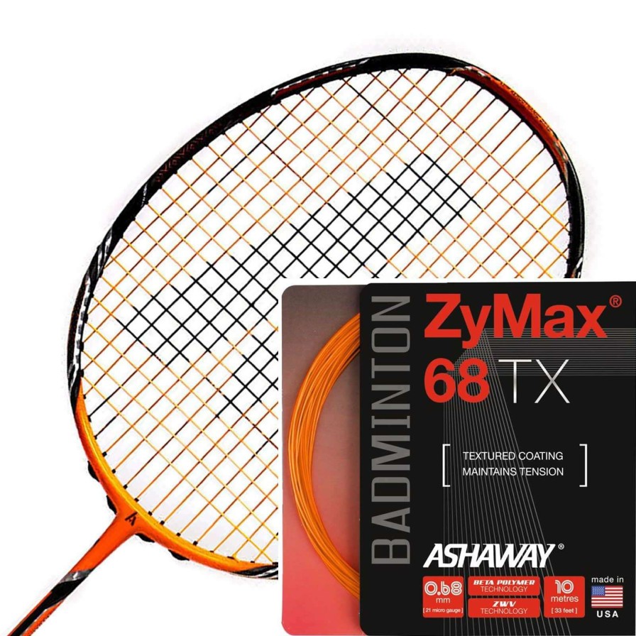 Badminton * | Prefential Price Ashaway Zymax 68 Tx Badminton String Orange 0.68Mm 10M Packet