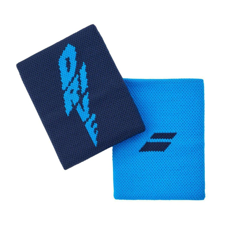 Badminton * | Sales Online Babolat Logo Jumbo Wristband Drive Blue