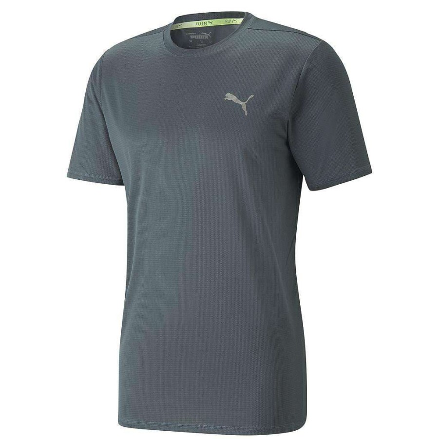 Clothing * | Half Off Puma Run Favourite Ss Mens Sports T-Shirt Dark Slate / Nitro Blue