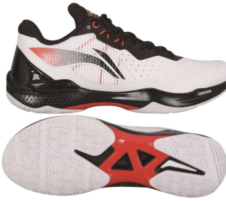 Shoes * | On Sale Li-Ning Thunder Mens Badminton Shoe White / Black