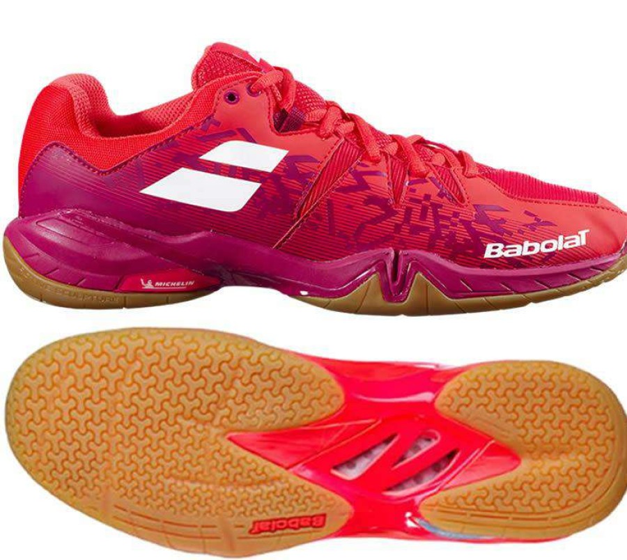 Shoes * | Clearance Babolat Shadow Spirit Mens Badminton Shoes Cherry Tomato