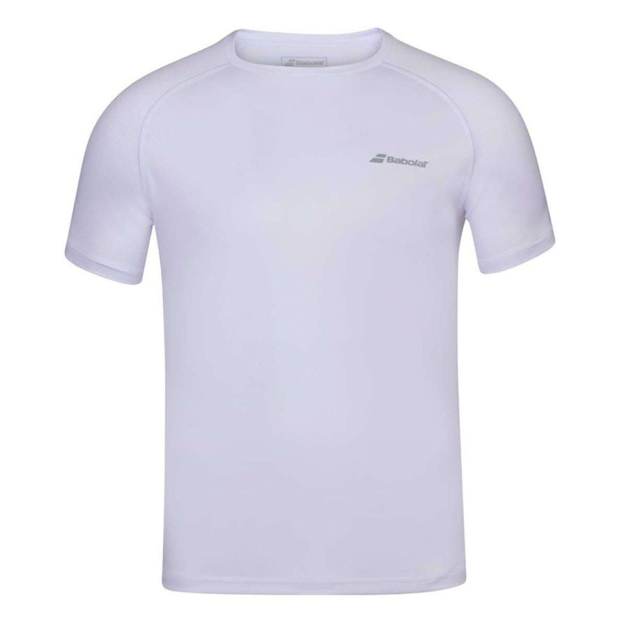 Clothing * | Special Offers Babolat Mens Play Crew Neck T-Shirt White