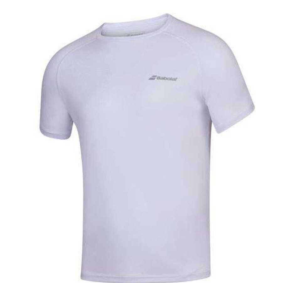 Clothing * | Special Offers Babolat Mens Play Crew Neck T-Shirt White