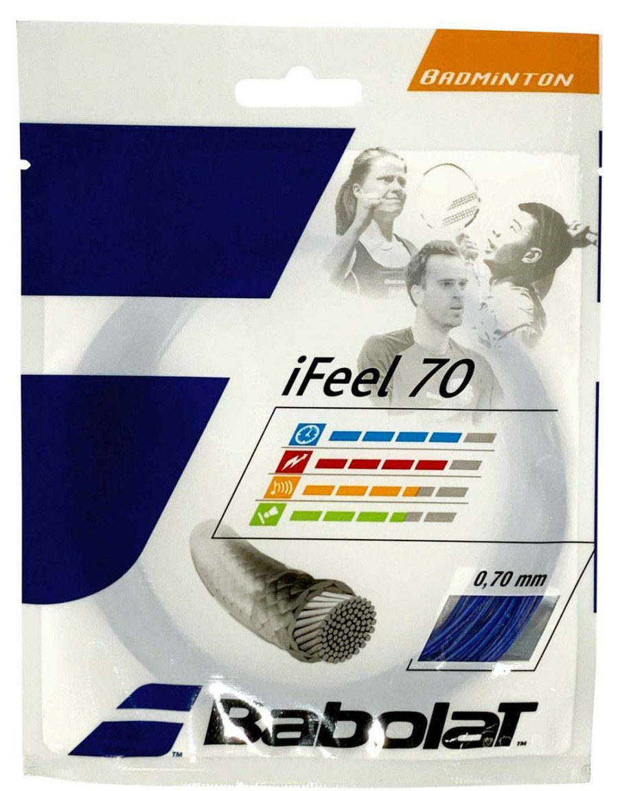 Badminton * | Special Offers Babolat Ifeel 70 Badminton 10M String Set Blue 0.70Mm