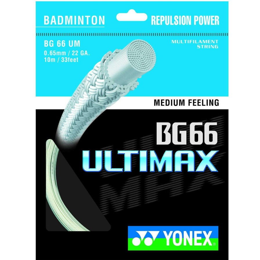 Badminton * | Sales Online Yonex Bg 66 Ultimax Badminton String White 0.65Mm 10M Packet