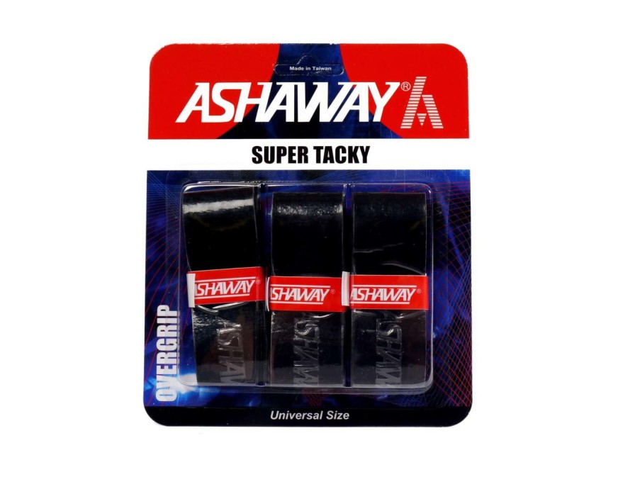 Badminton * | On Sale Ashaway Super Tacky Badminton Overgrip Black Set Of 3