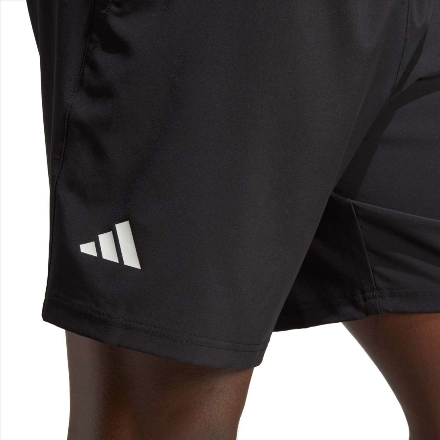 Clothing * | Limit Offer Adidas Club Stretch Woven 7 Mens Badminton Shorts Black