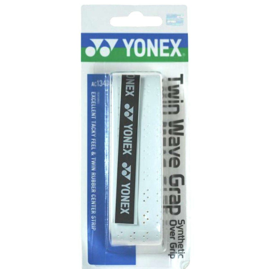 Badminton * | On Sale Yonex Ac134Ex Twin Wave Grap Badminton Overgrip White