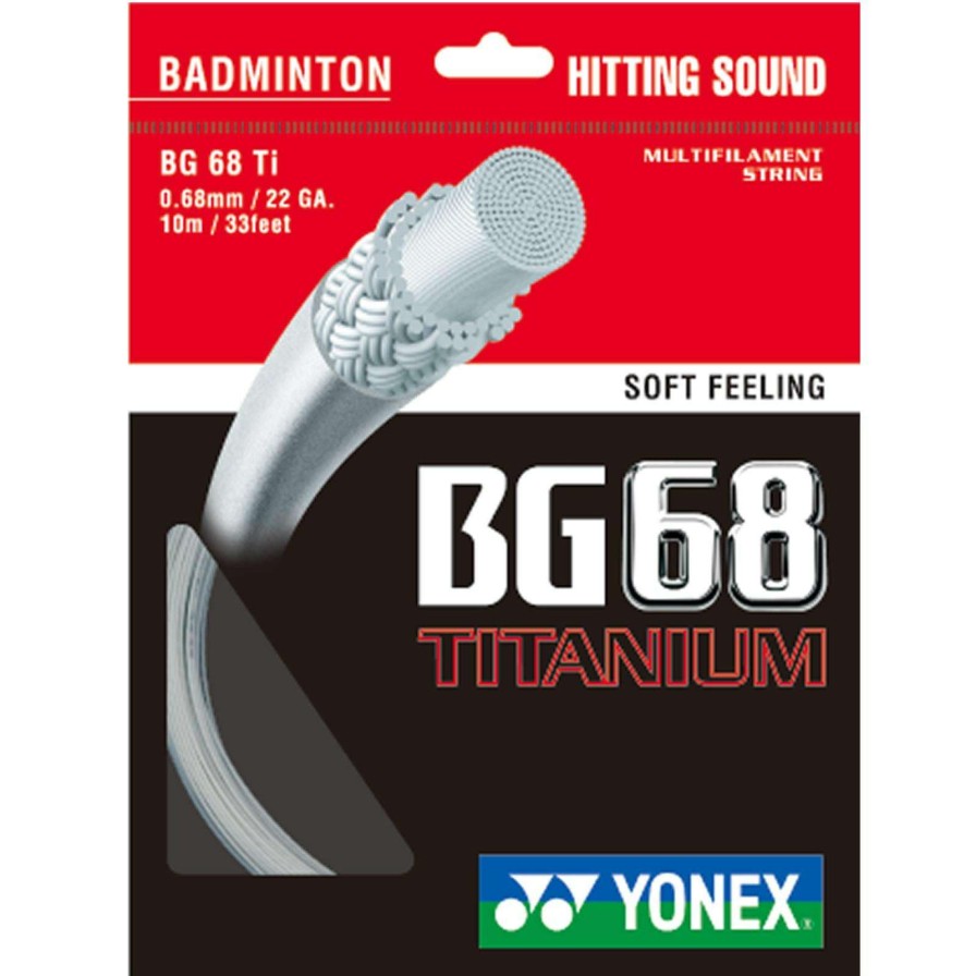 Badminton * | On Sale Yonex Bg 68 Ti Badminton String White 0.68Mm 10M Packet