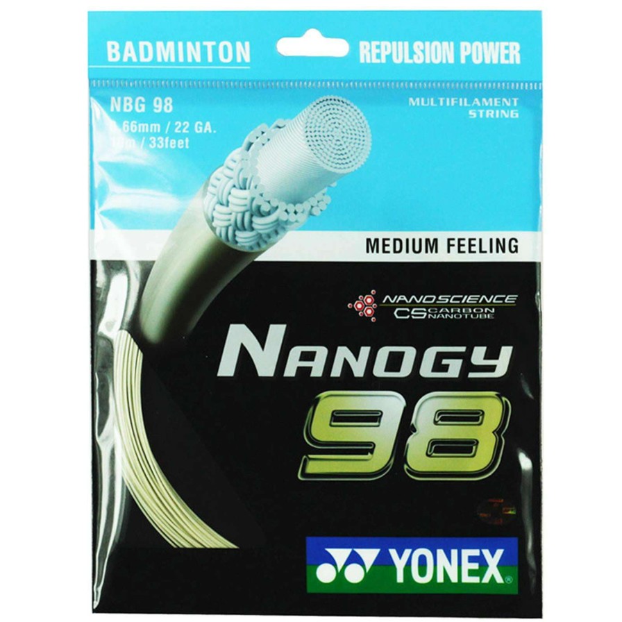 Badminton * | Prefential Price Yonex Nanogy 98 Badminton String Gold 0.66Mm 10M Packet