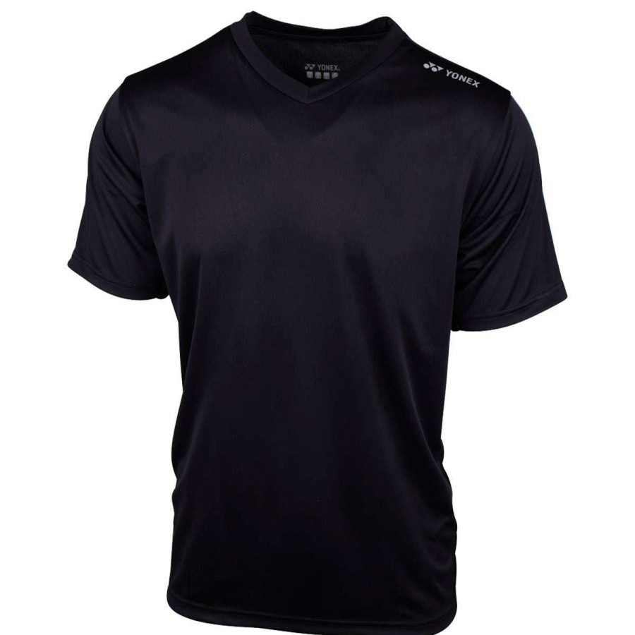 Clothing * | On Sale Yonex Ytm3 Mens Badminton T-Shirt Black