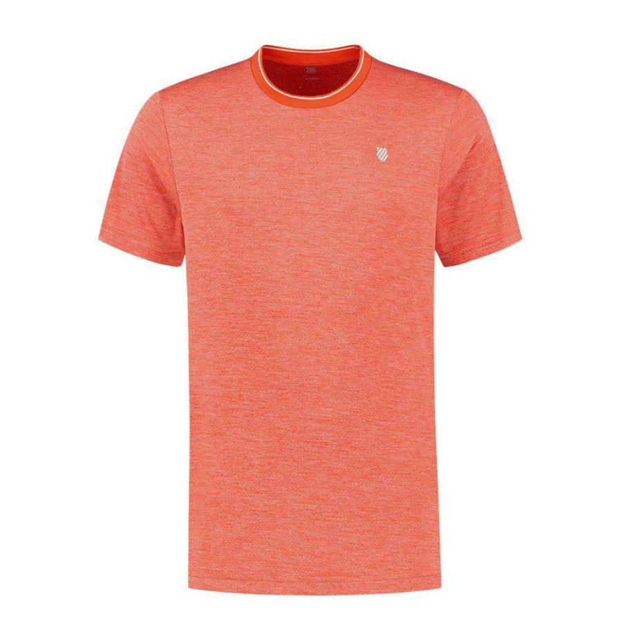 Clothing * | Discount Online K-Swiss Hypercourt Double Crew Mens T-Shirt Spicy Orange