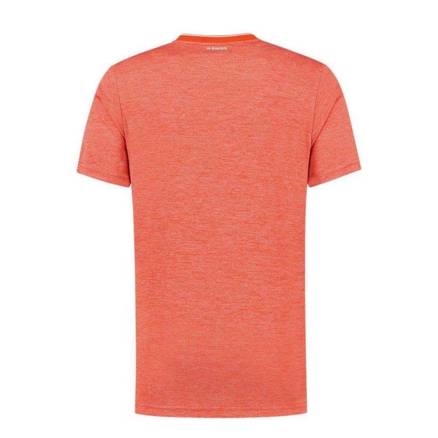 Clothing * | Discount Online K-Swiss Hypercourt Double Crew Mens T-Shirt Spicy Orange