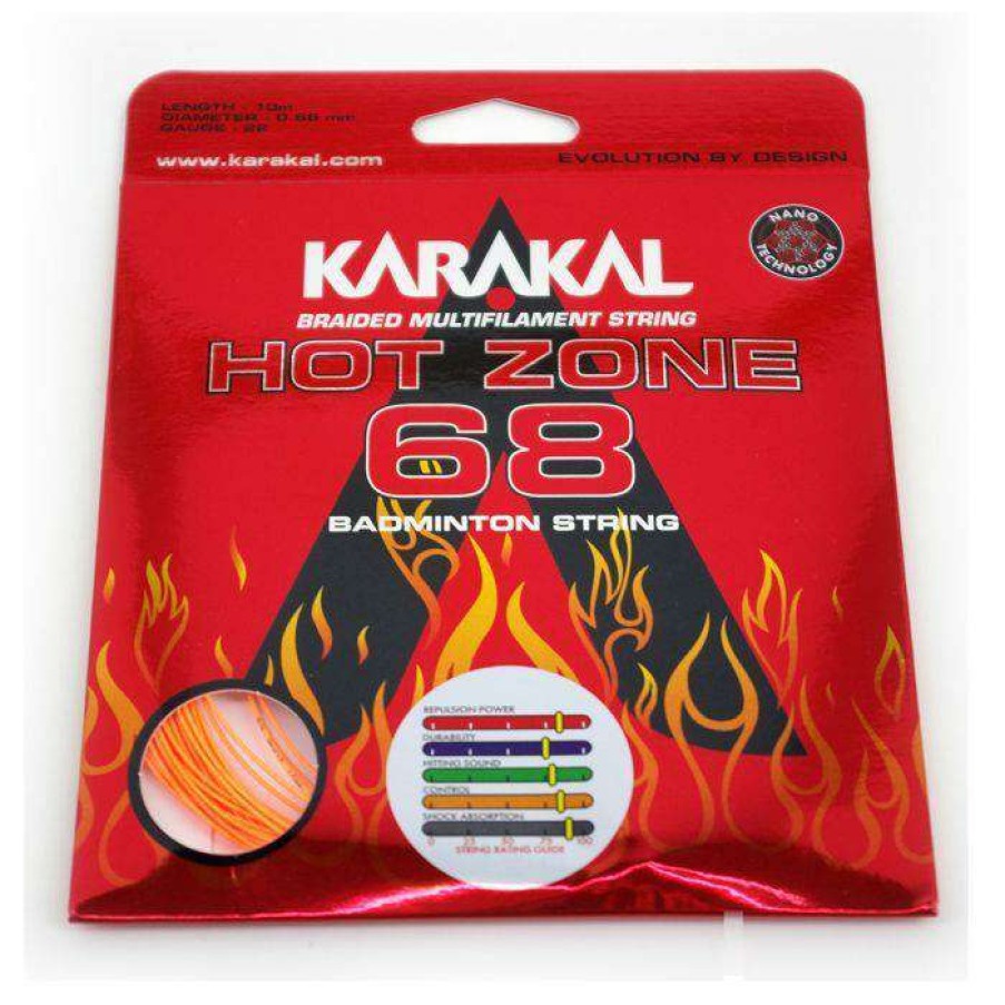 Badminton * | Clearance Karakl Hot Zone 68 Badminton String 0.68Mm (10M) Orange