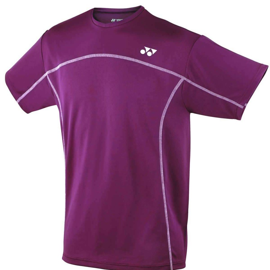 Clothing * | Prefential Price Yonex Ytm1 Ytj1 Burgundy Team Mens / Junior Badminton T-Shirt