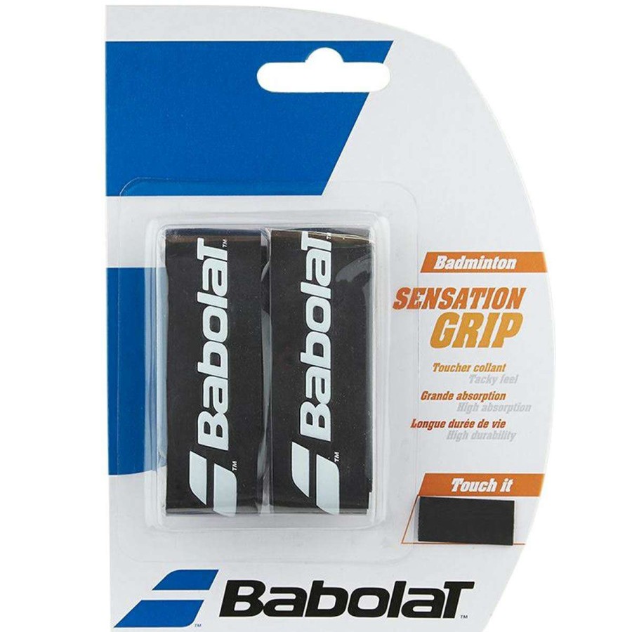 Badminton * | Limit Offer Babolat Badminton Grip Sensation Black 2 Pack