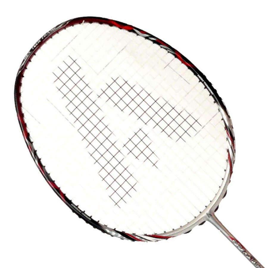 Badminton * | Limit Offer Ashaway Superlight 7 Hex Badminton Racket Silver Red