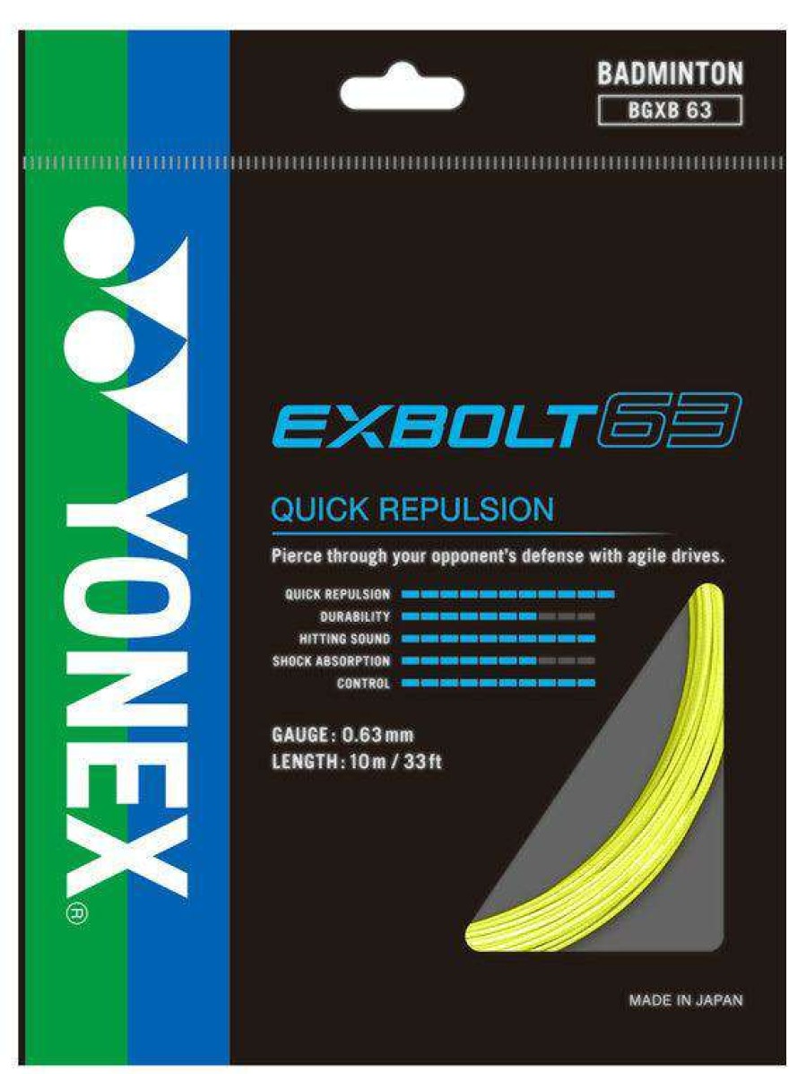 Badminton * | Sales Online Yonex Exbolt 65 Badminton String Yellow 0.65Mm 10M Pack