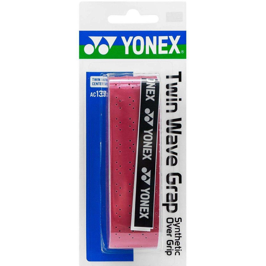 Badminton * | Special Offers Yonex Ac139Ex Twin Wave Grap Badminton Overgrip Red