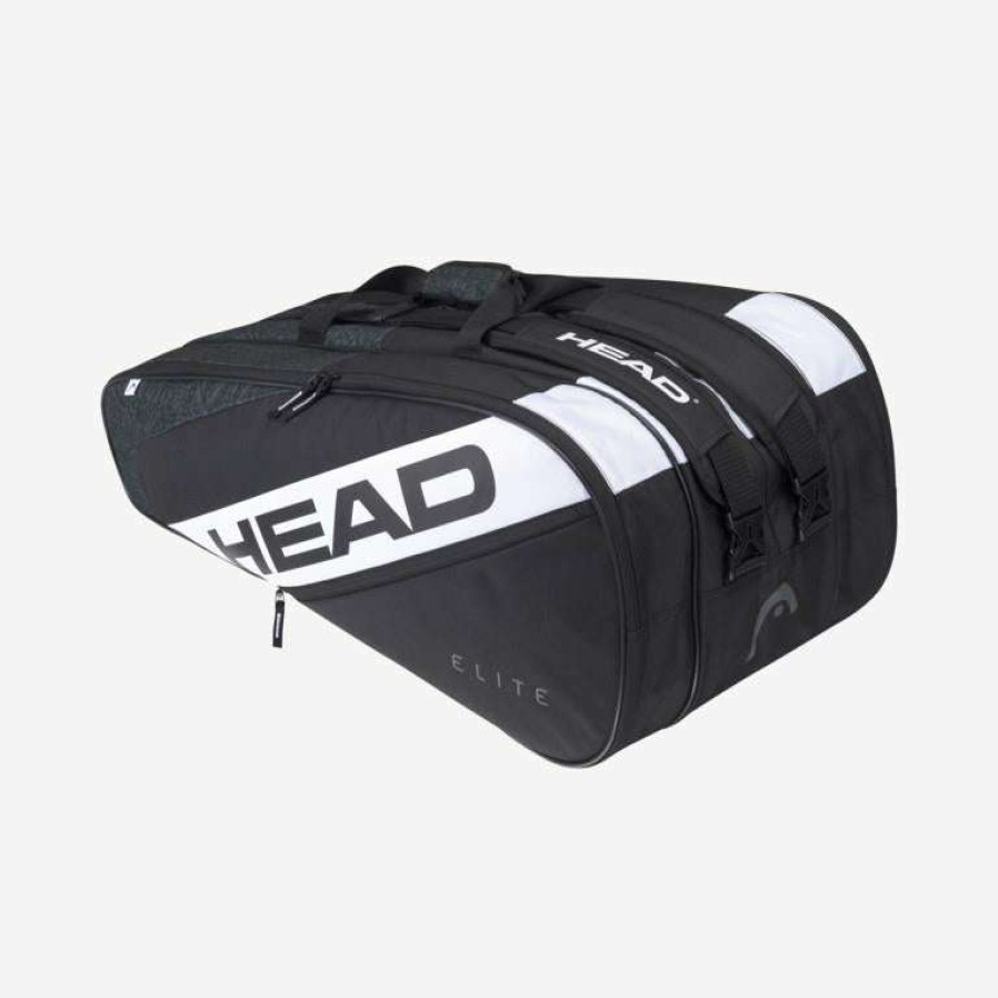 Badminton * | Clearance Head Elite 12R Racket Bag Black White