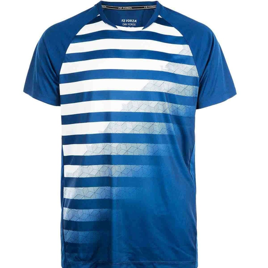 Clothing * | Limit Offer Fz Forza Mouritz Mens Badminton T-Shirt Estate Blue