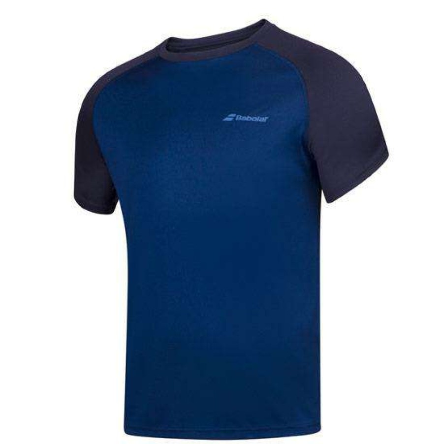 Clothing * | Clearance Babolat Mens Play Crew Neck T-Shirt Estate Blue