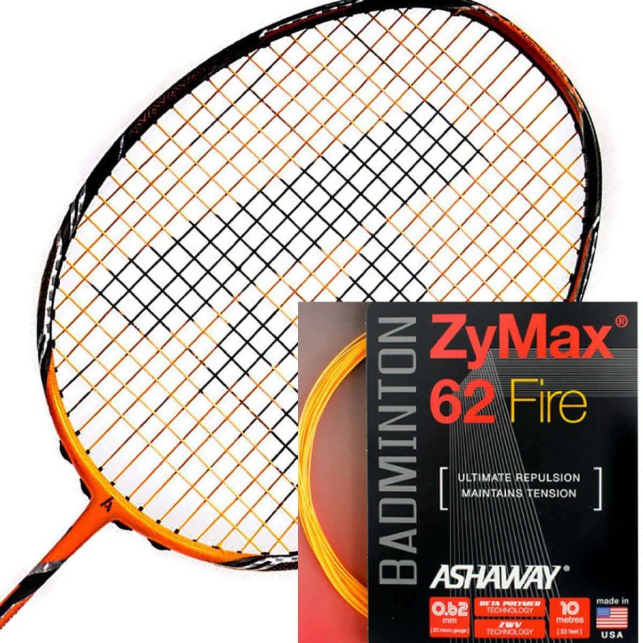 Badminton * | Half Off Ashaway Zymax 62 Fire Badminton String Orange 0.62Mm 10M Packet