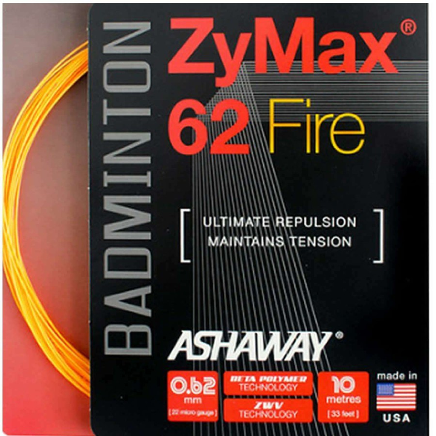 Badminton * | Half Off Ashaway Zymax 62 Fire Badminton String Orange 0.62Mm 10M Packet