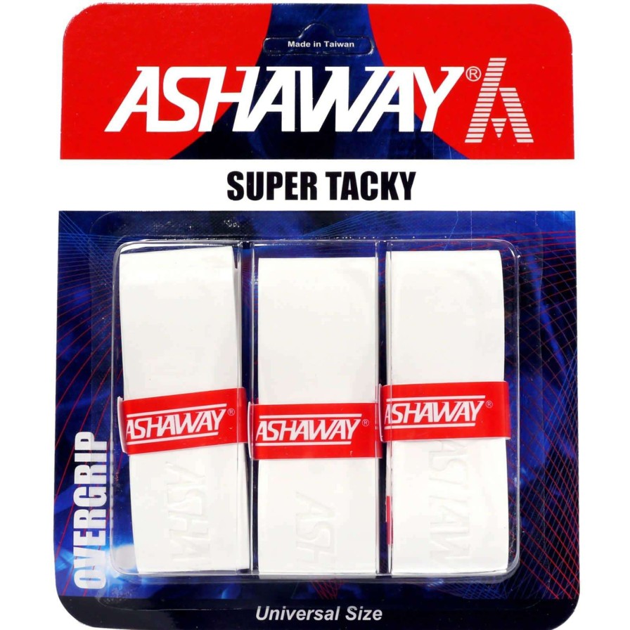 Badminton * | Prefential Price Ashaway Super Tacky Badminton Overgrip White Set Of 3