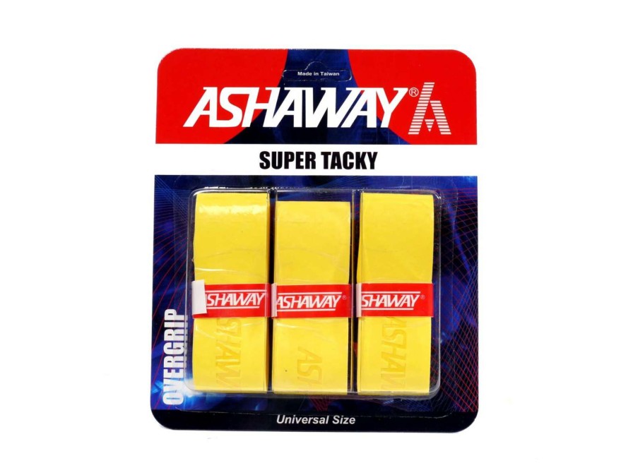 Badminton * | On Sale Ashaway Super Tacky Badminton Overgrip Yellow Set Of 3