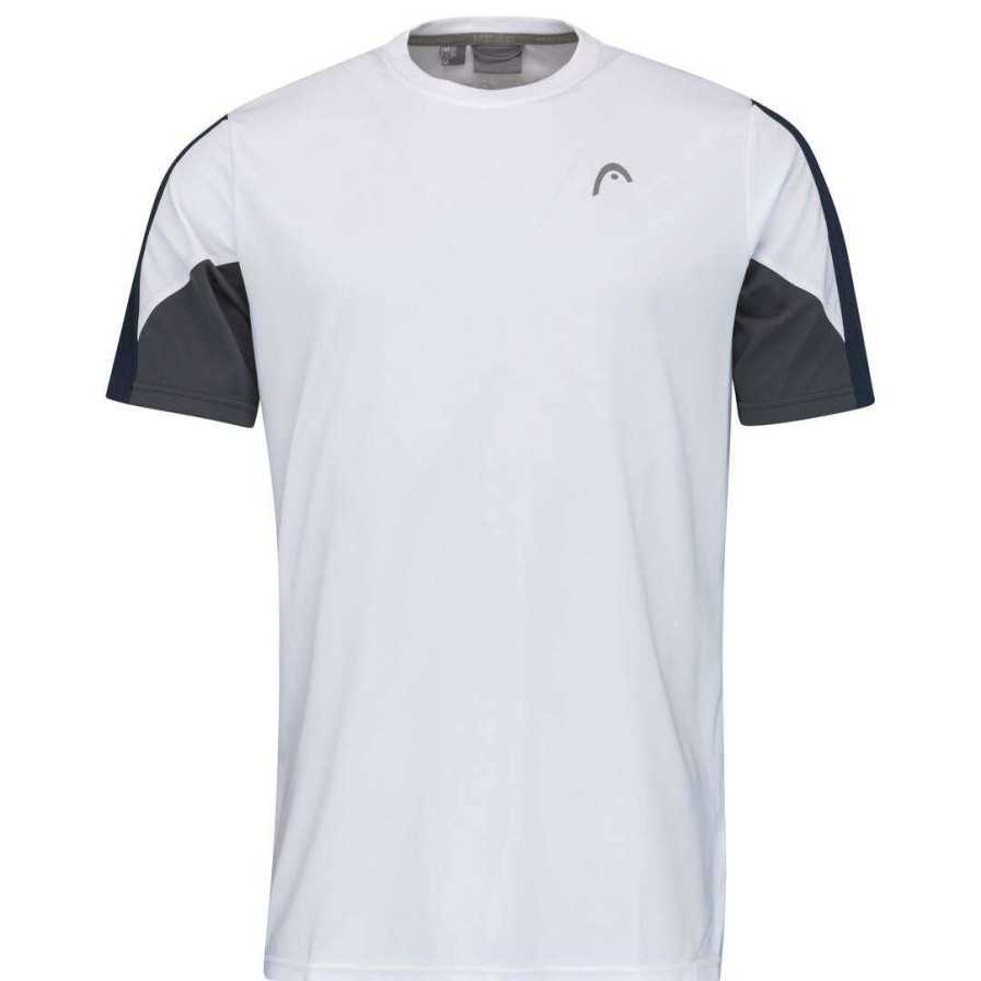 Clothing * | Special Offers Head Club 22 Mens Tech Badminton T-Shirt White / Dark Blue