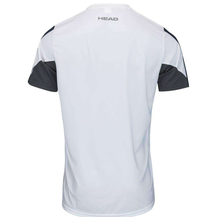 Clothing * | Special Offers Head Club 22 Mens Tech Badminton T-Shirt White / Dark Blue