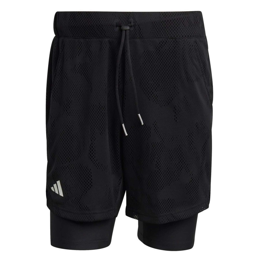 Clothing * | On Sale Adidas Melbourne 2In1 Mens 7 Inch Shorts Black