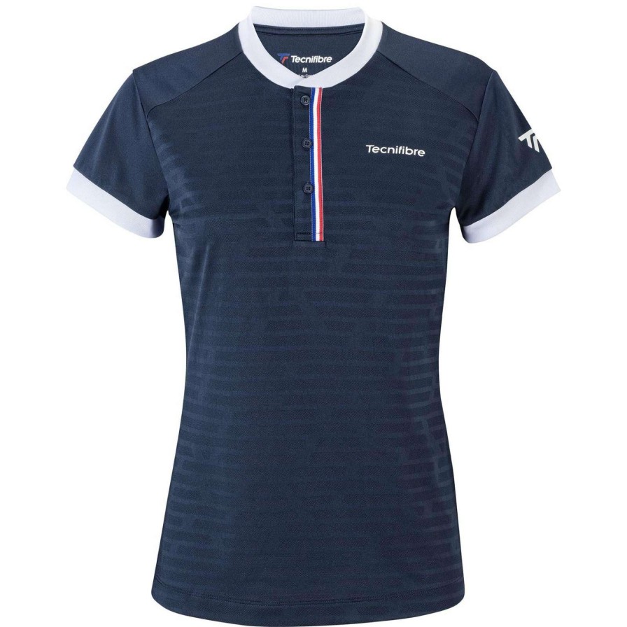 Clothing * | On Sale Tecnifibre Womens F3 Polo Shirt Marine Blue