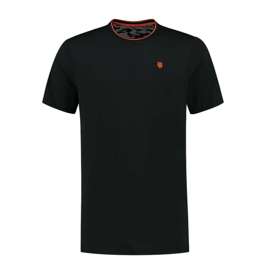 Clothing * | Discount Online K-Swiss Hypercourt Mesh Crew Mens T-Shirt Jet Black