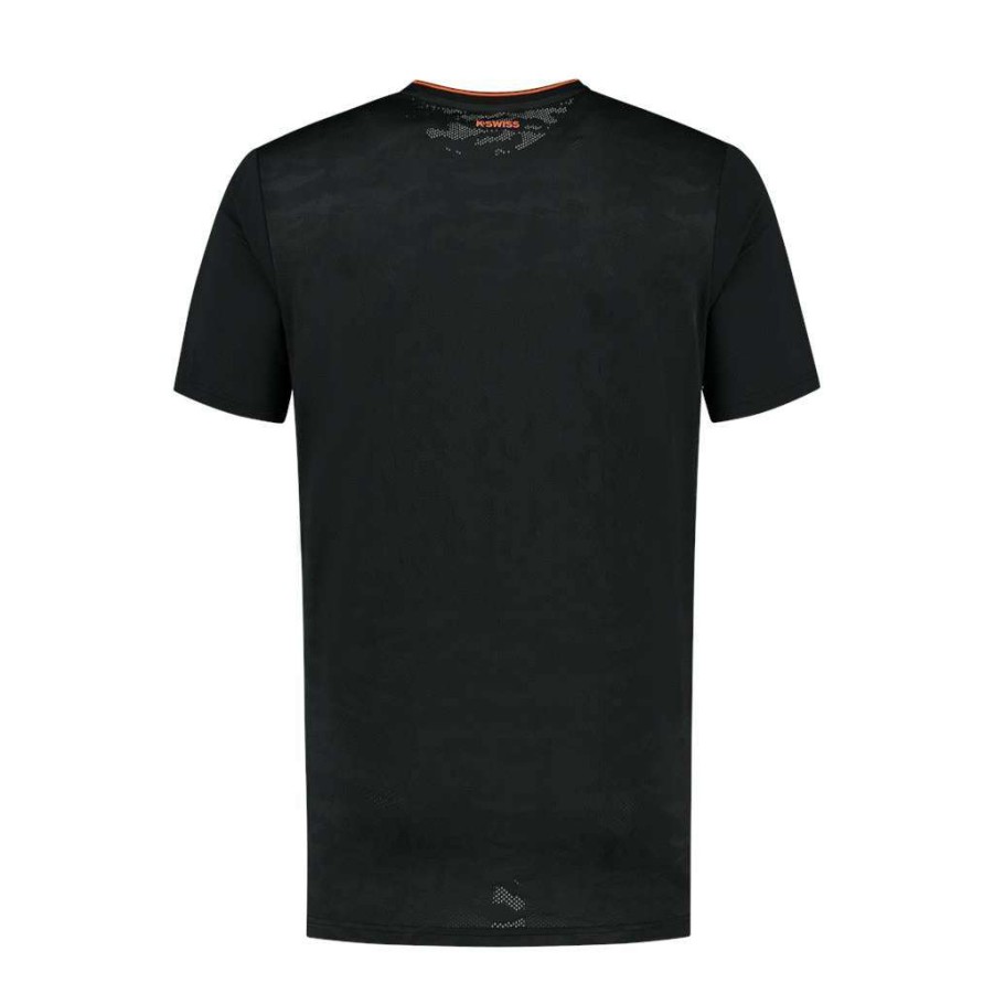 Clothing * | Discount Online K-Swiss Hypercourt Mesh Crew Mens T-Shirt Jet Black