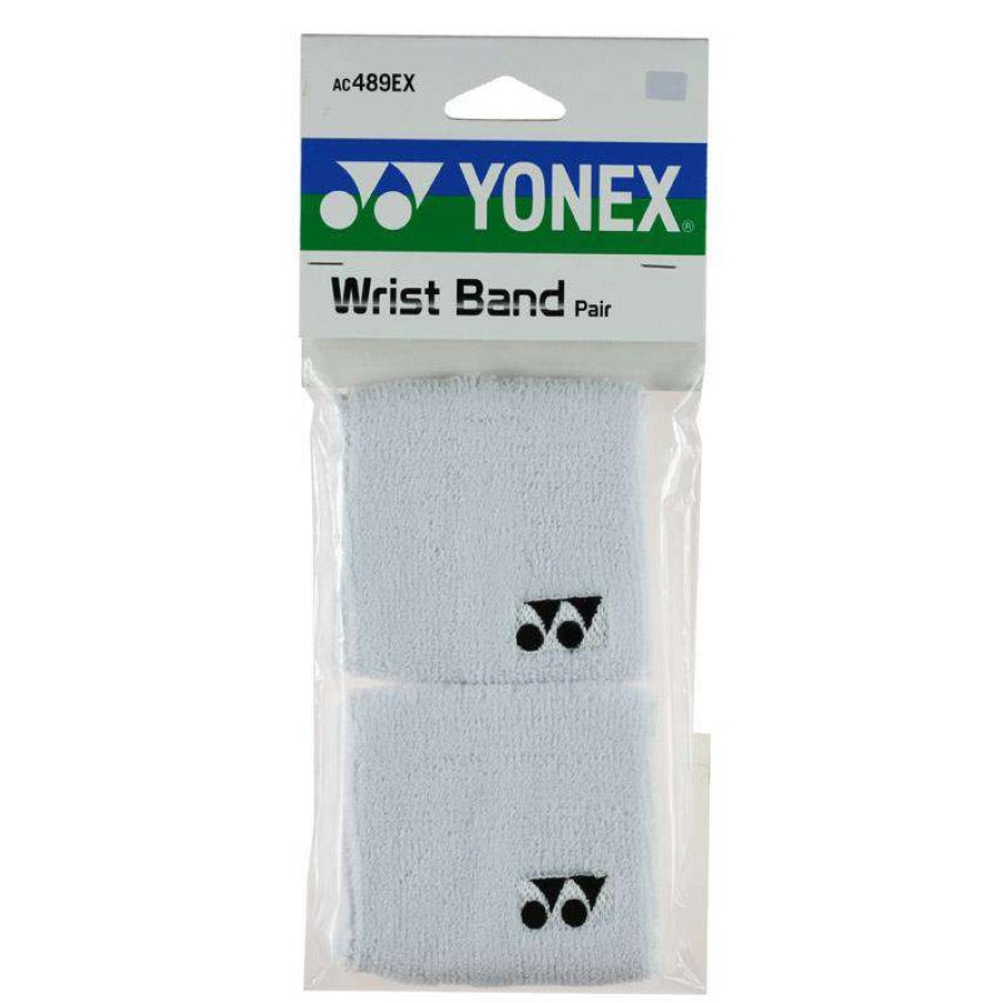 Badminton * | Special Offers Yonex Ac489Ex Badminton Sweat Wristbands White