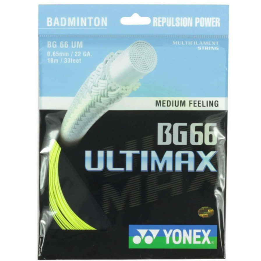 Badminton * | On Sale Yonex Bg 66 Ultimax Badminton String Yellow 0.65Mm 10M Packet