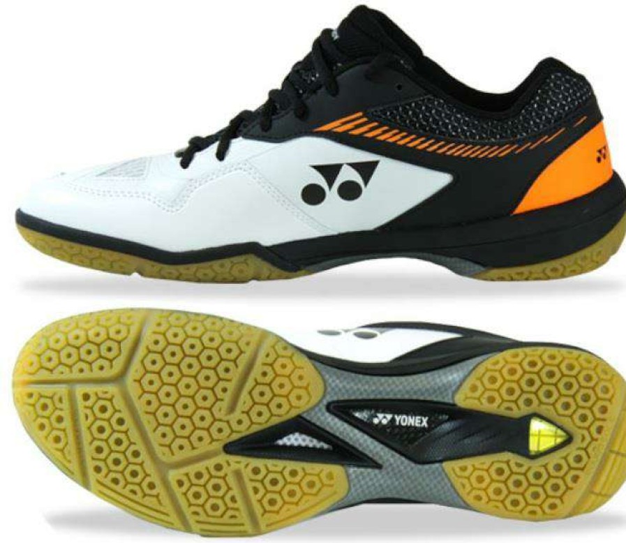 Shoes * | Discount Online Yonex Power Cushion 65Z2 Mens Badminton Shoes White Orange