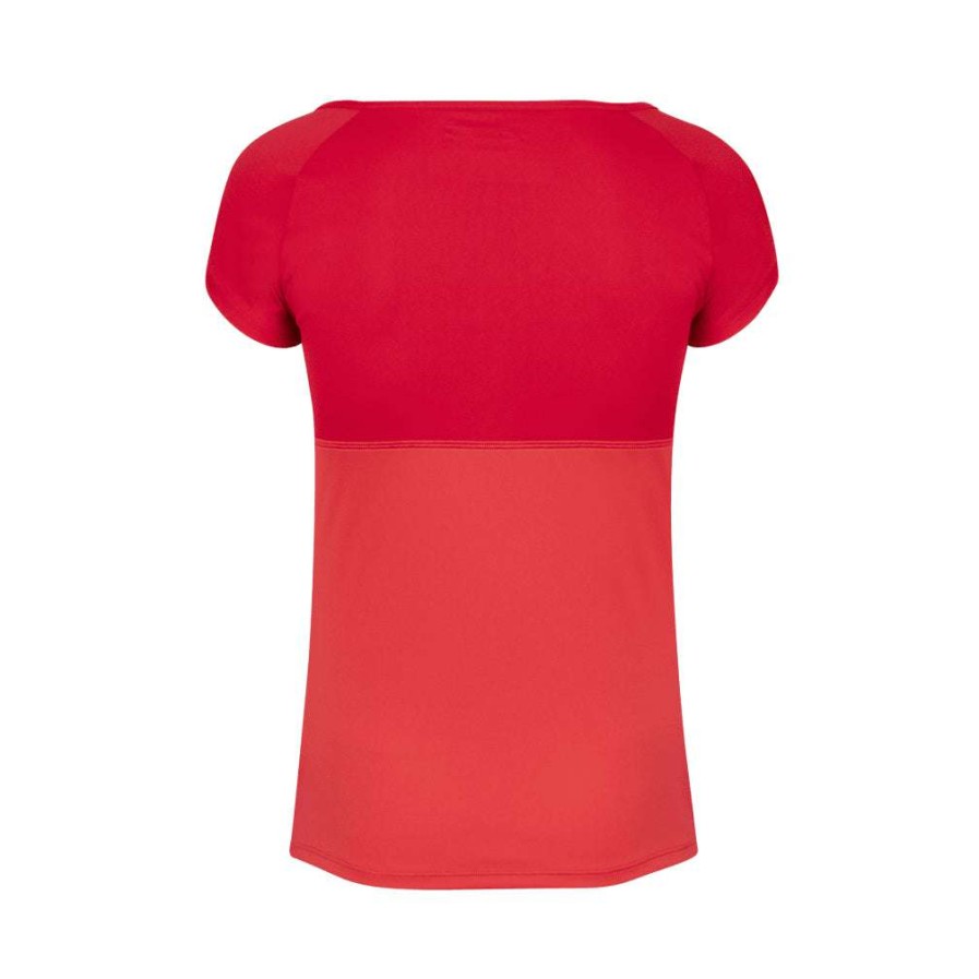 Clothing * | Discount Online Babolat Play Womens Cap Sleeve Badminton Top Tomato Red