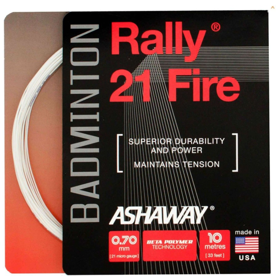 Badminton * | Special Offers Ashaway Rally 21 Fire Badminton String White 0.70Mm 10M Packet