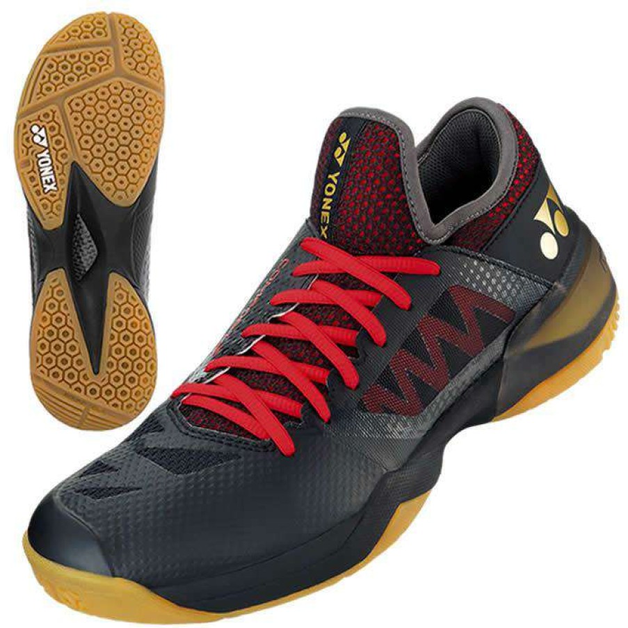 Shoes * | Half Off Yonex Power Cushion Comfort Z2 Mens Badminton Shoes Black/Red