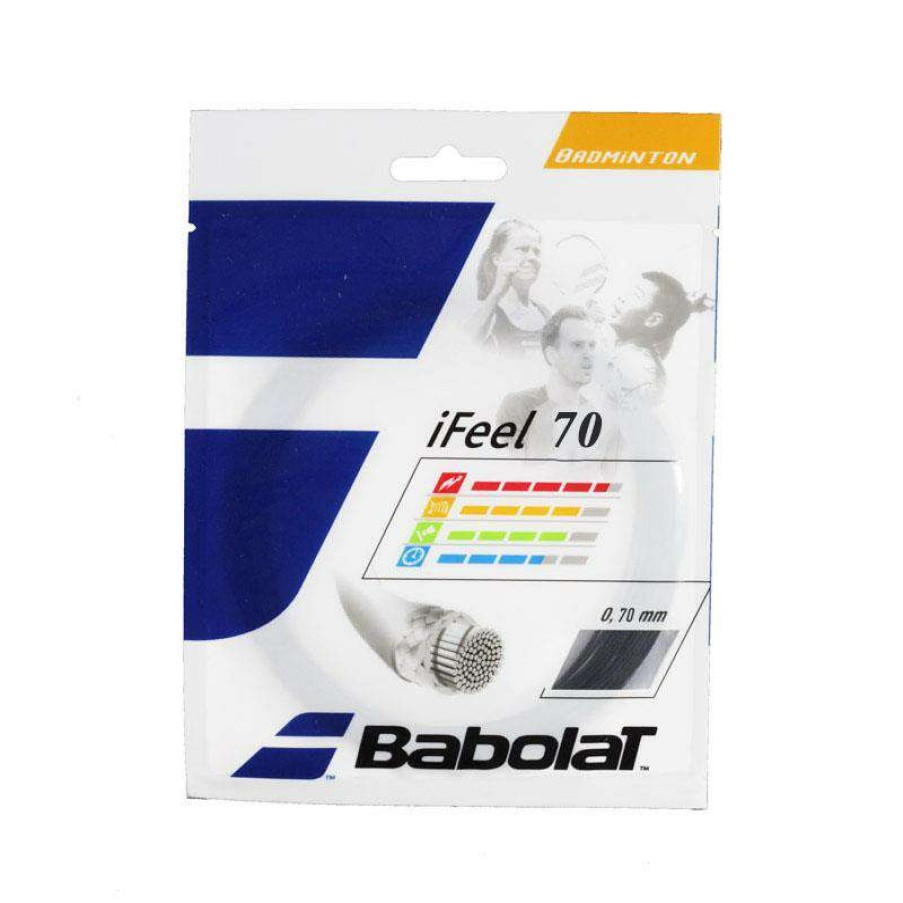 Badminton * | Half Off Babolat Ifeel 70 Badminton 10M String Set Black 0.70Mm