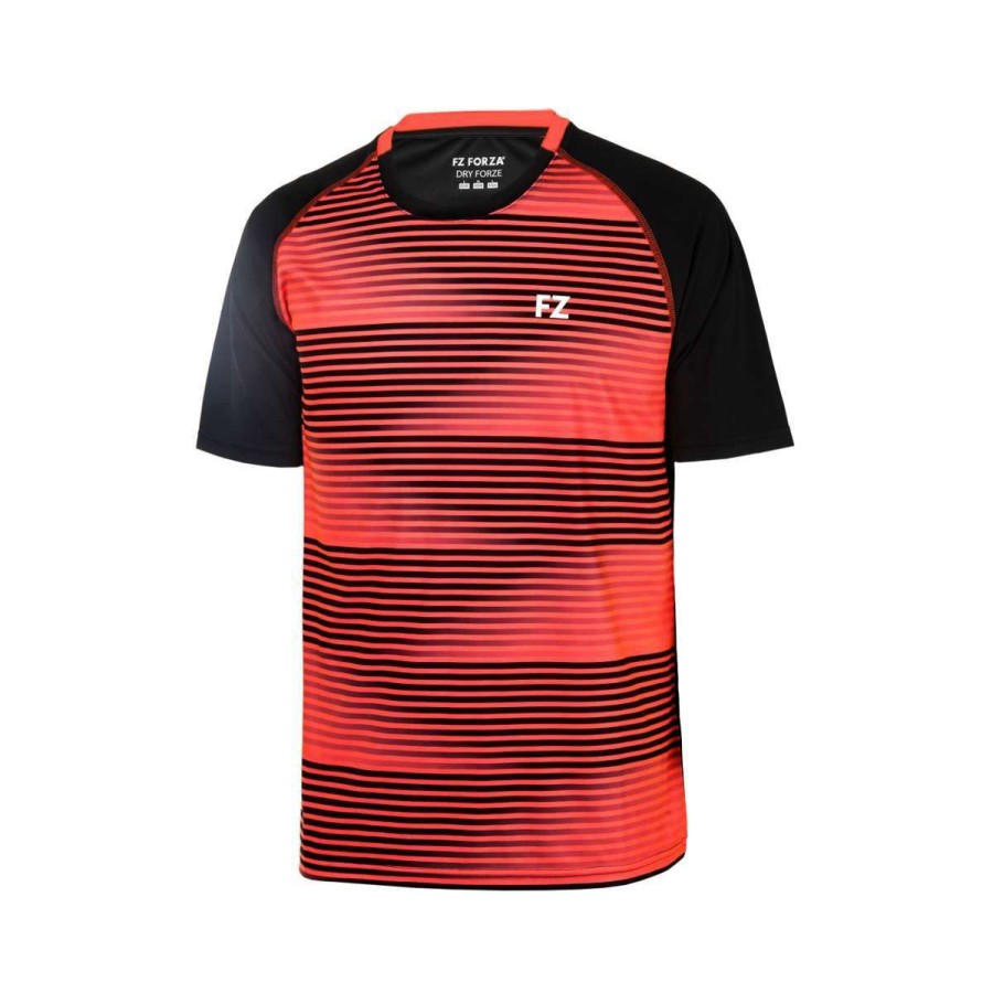 Clothing * | Special Offers Fz Forza Dubai Black Orange Badminton T-Shirt