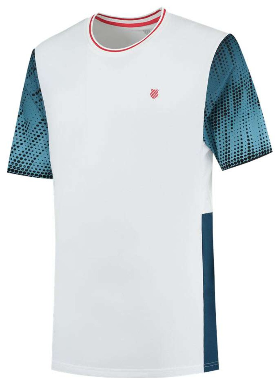 Clothing * | Prefential Price K-Swiss Hypercourt Print Crew 3 Badminton T-Shirt White