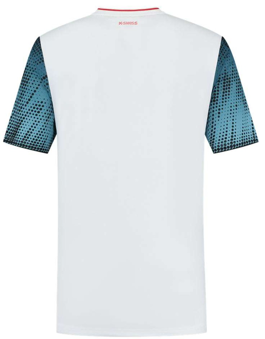 Clothing * | Prefential Price K-Swiss Hypercourt Print Crew 3 Badminton T-Shirt White