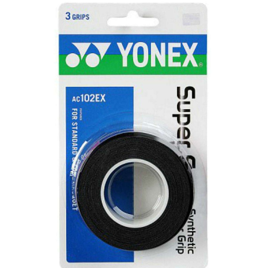 Badminton * | Sales Online Yonex Ac102Ex Super Grap Badminton Overgrip 3 Pack Black